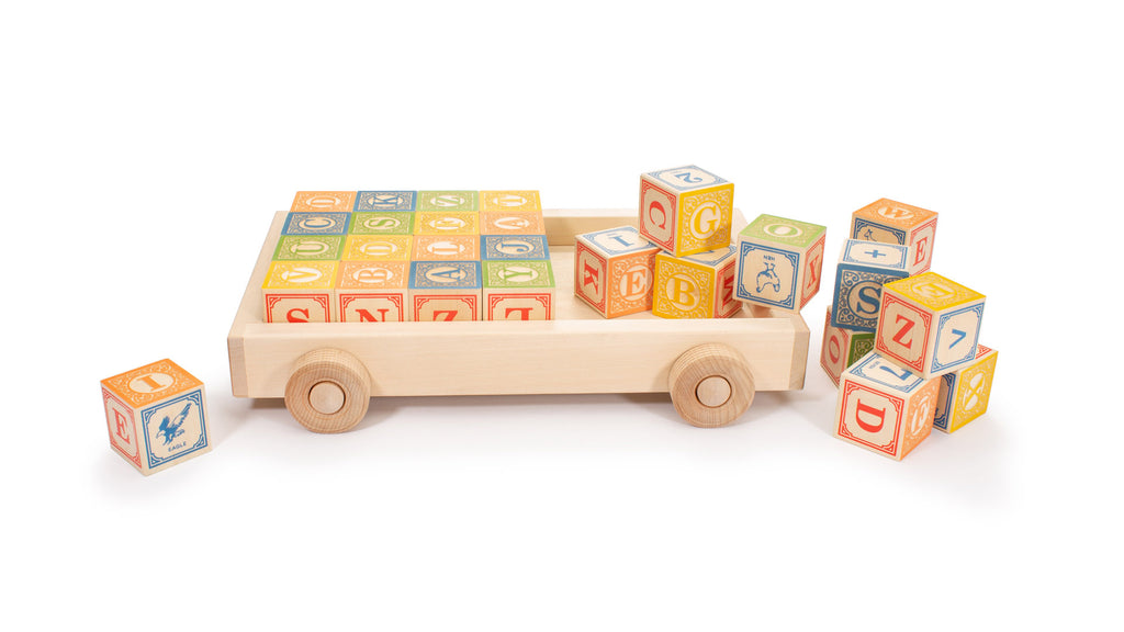 Uncle Goose Classic ABC Blocks with Wagon